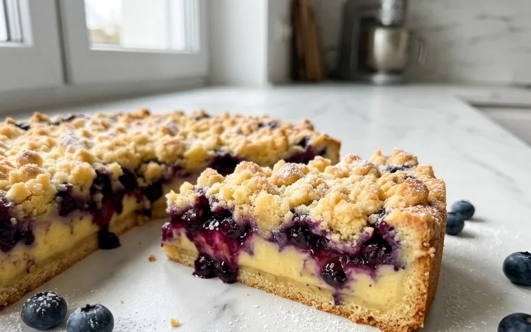Blaubeerkuchen mit Pudding & Streusel: Leckerer Genuss
