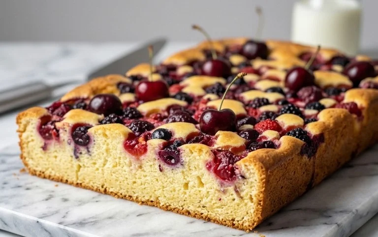 Buttermilchkuchen mit Obst vom Blech: Saftig & Einfach