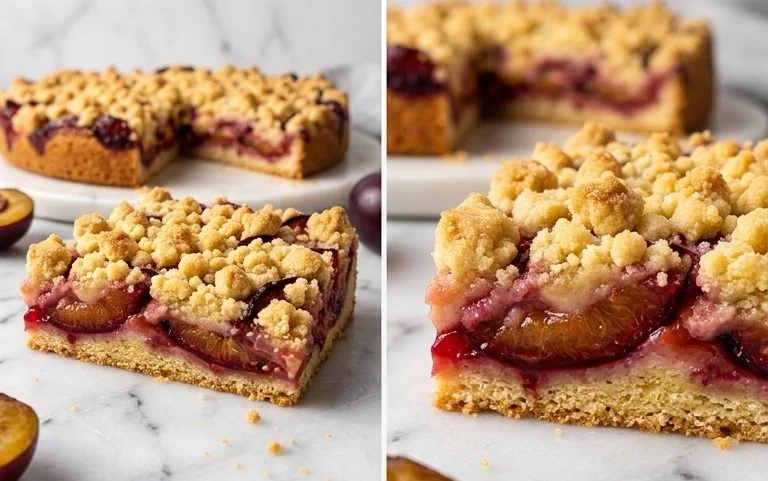 Saftiger Pflaumenkuchen mit knusprigen Streuseln