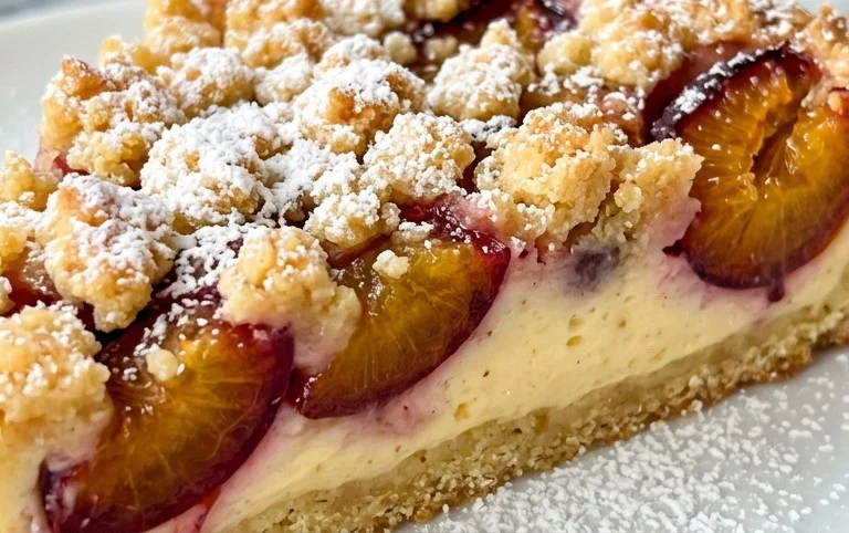 Mirabellenkuchen mit Pudding - einfach mit Vanillepudding