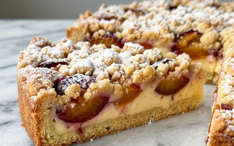 Einfacher Mirabellenkuchen mit Vanillepudding: Cremig & Fruchtig