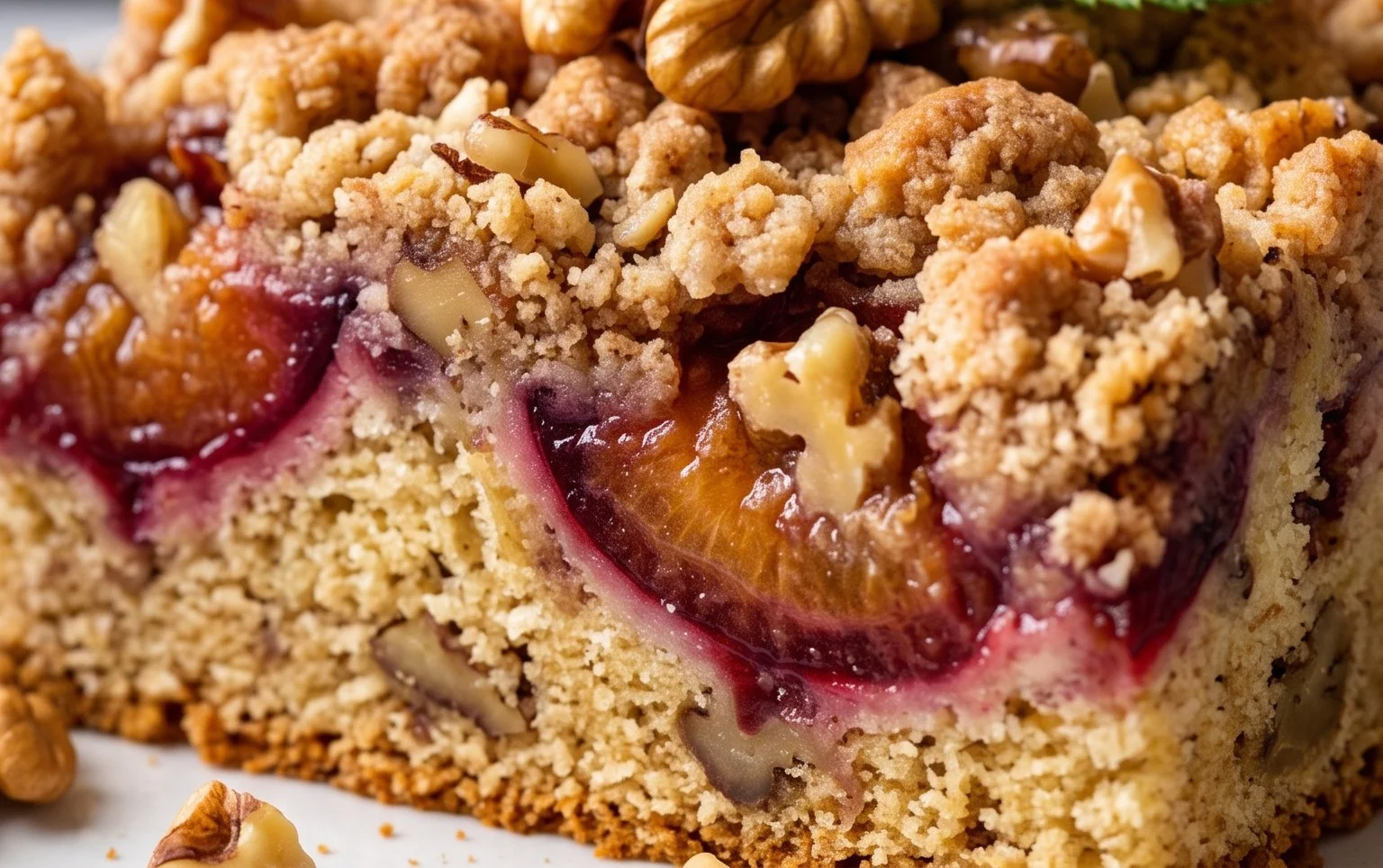 Walnuss-Zwetschgenkuchen mit Zimt-Streuseln