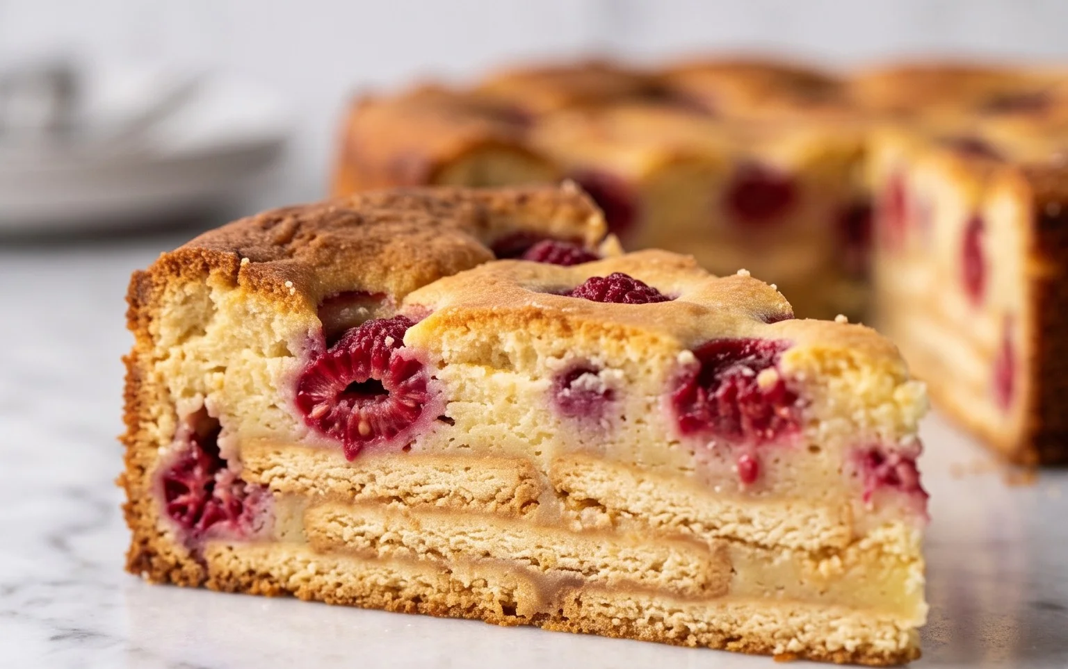 Einfacher Butterkekskuchen mit Himbeeren: Lecker & Schnell