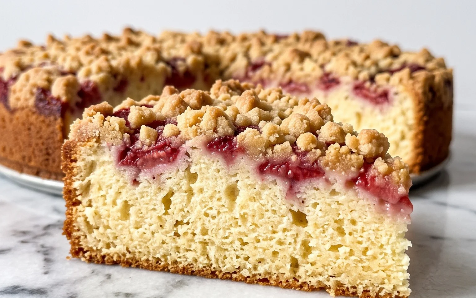Joghurtkuchen mit Erdbeeren & Streusel: Sommerlich saftig