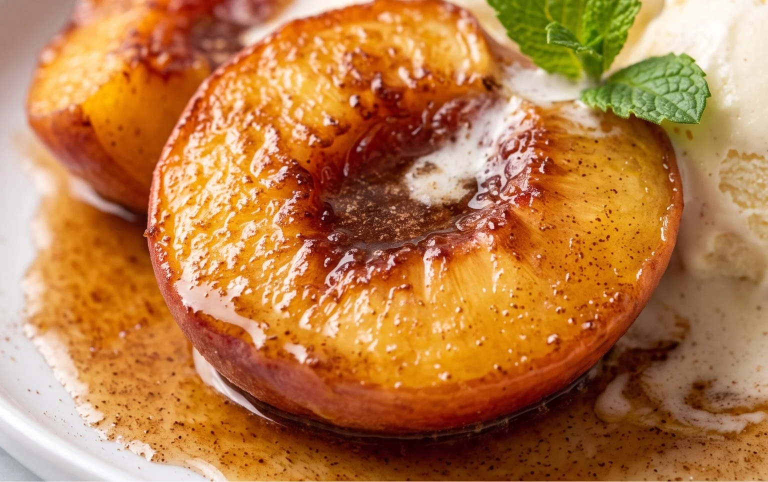 Cinnamon Sugar Baked Peaches