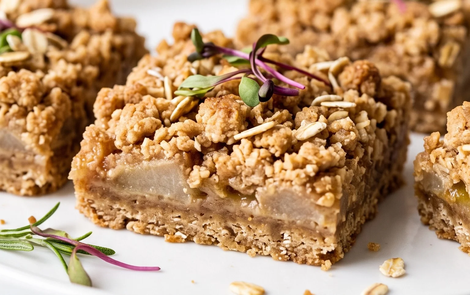 Healthy Pear Crumb Bars